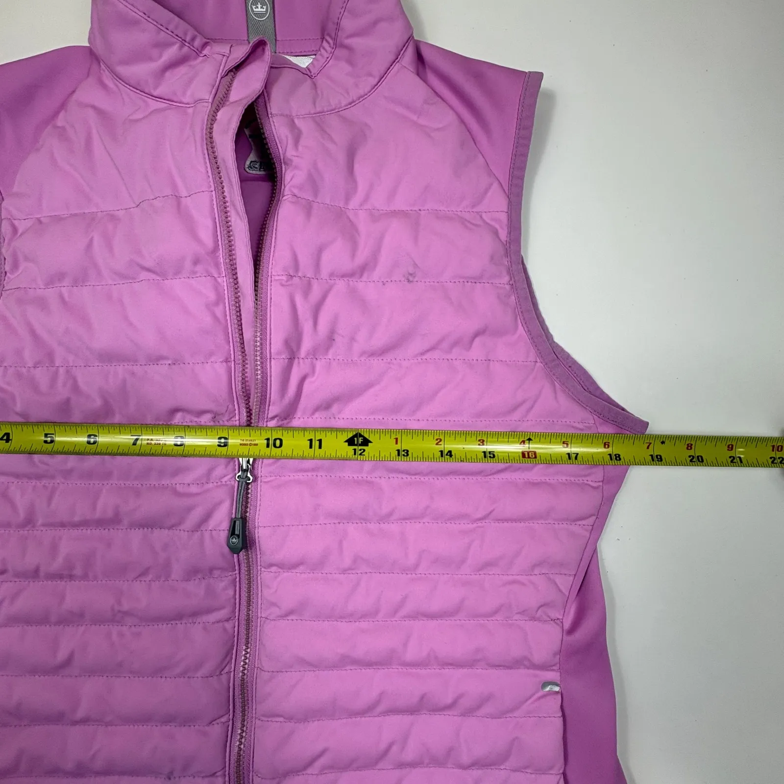 Peter Millar Women Pink Fuse Elite Golf Vest Full Zip Puffer Lightweight M - Image 6