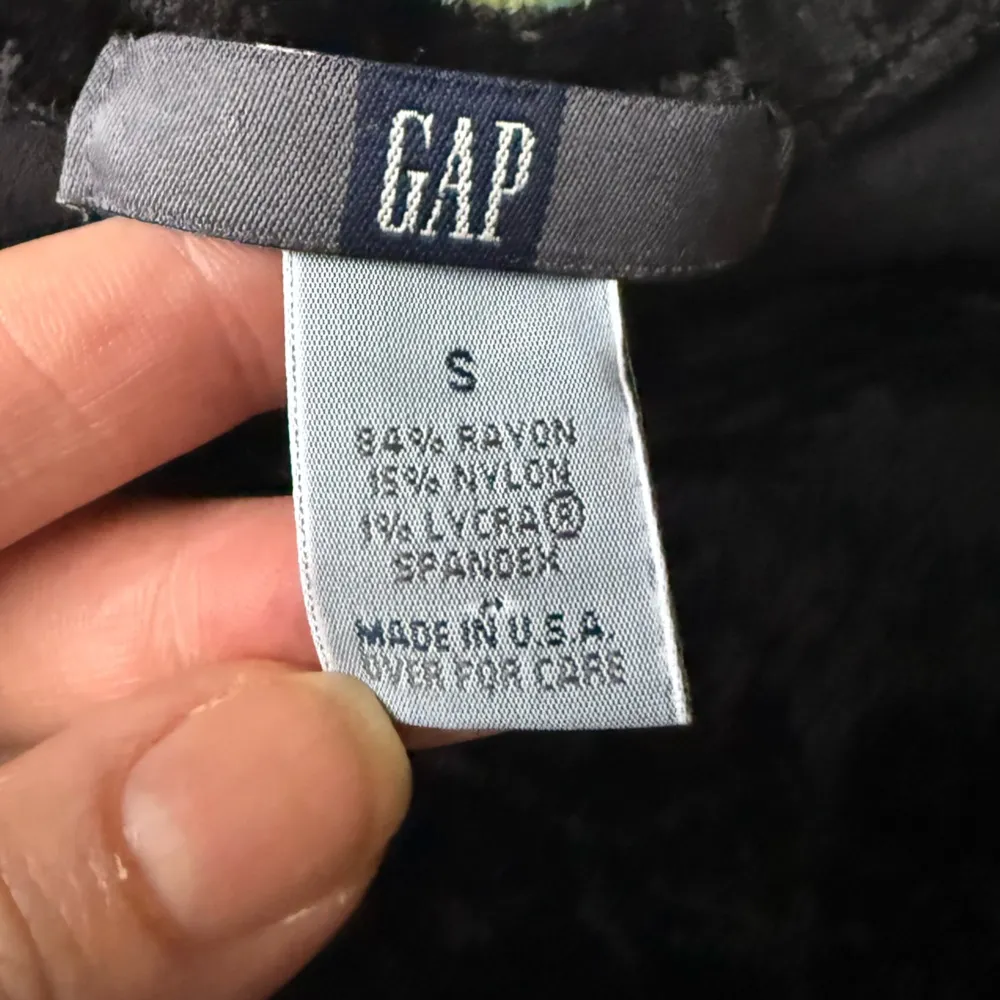 Vintage 90s Gap black velvet stretch long sleeve maxi dress, size small - Image 5