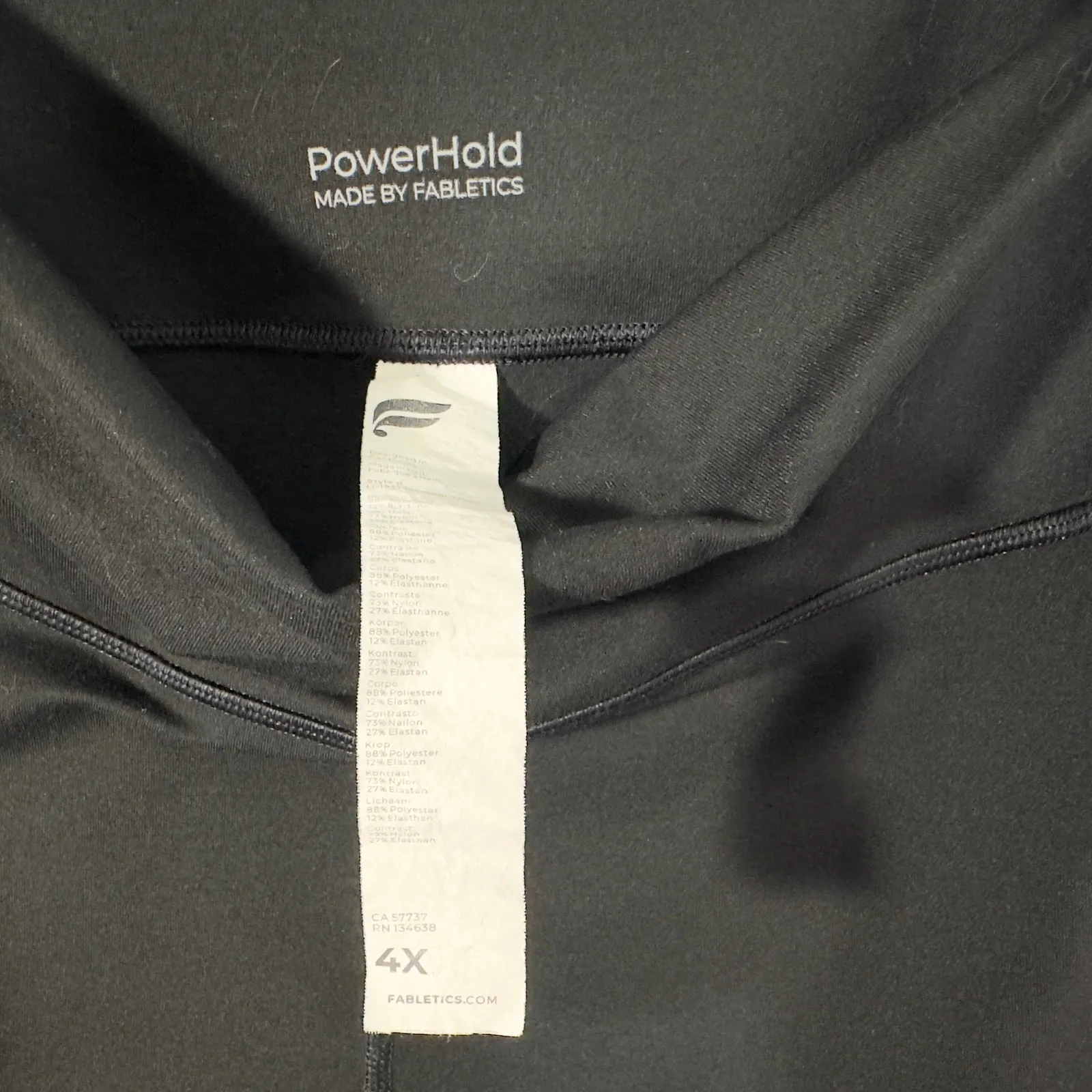 Fabletics PowerHold Plus Size 4X Leggings Solid Black 7/8 Ankle Side Pockets 947 - Image 8