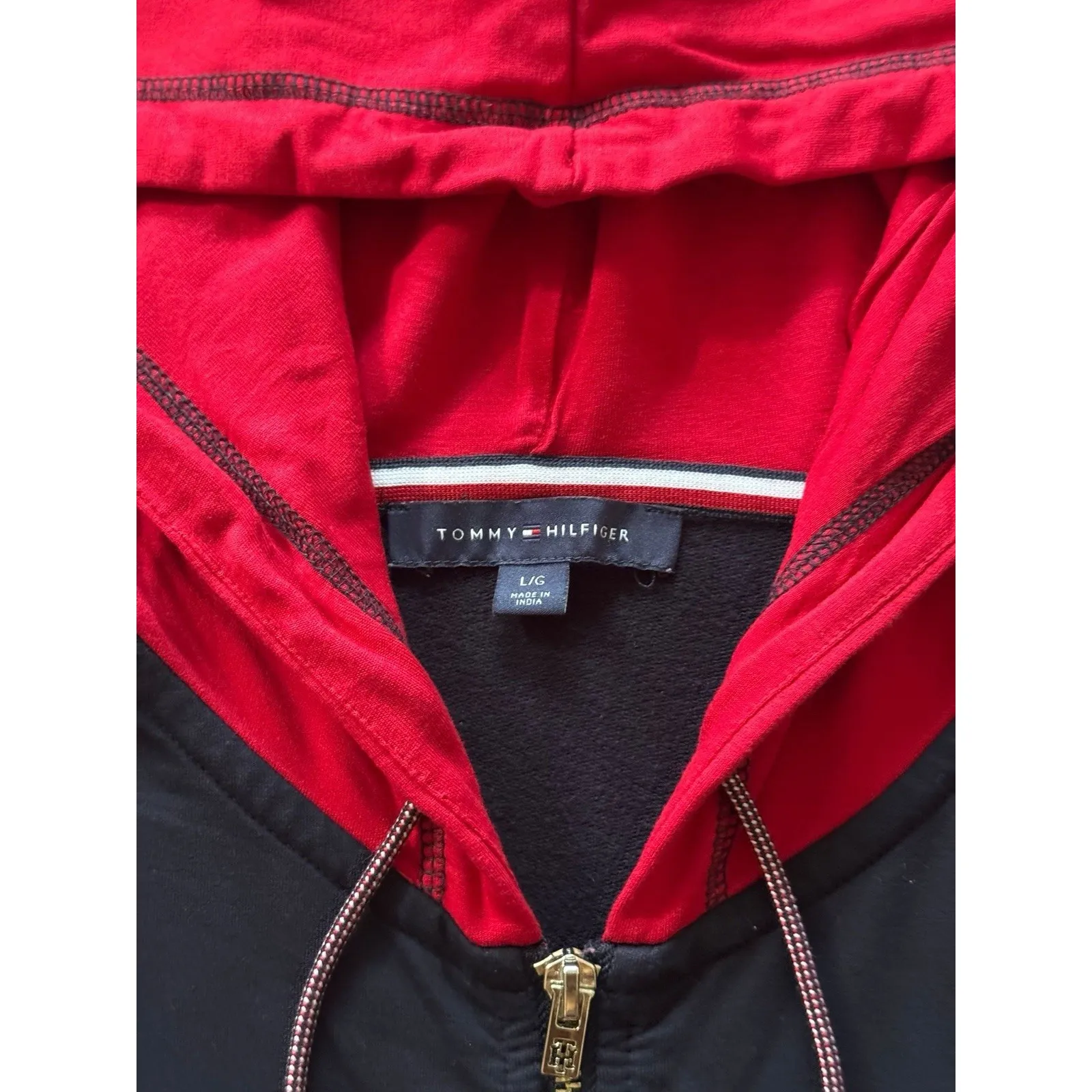 Tommy Hilfiger Women's Sports Hoodie Sweatshirt Full‎ Zip Colorblock Size Large - Image 4