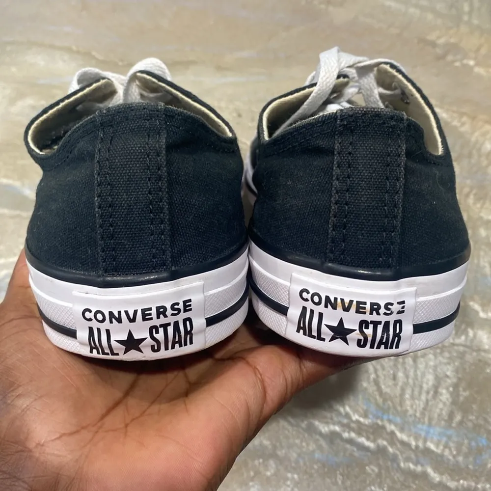 Converse All Star Low Tops Lace Black Sneakers Shoes Women’s 10 - Image 6