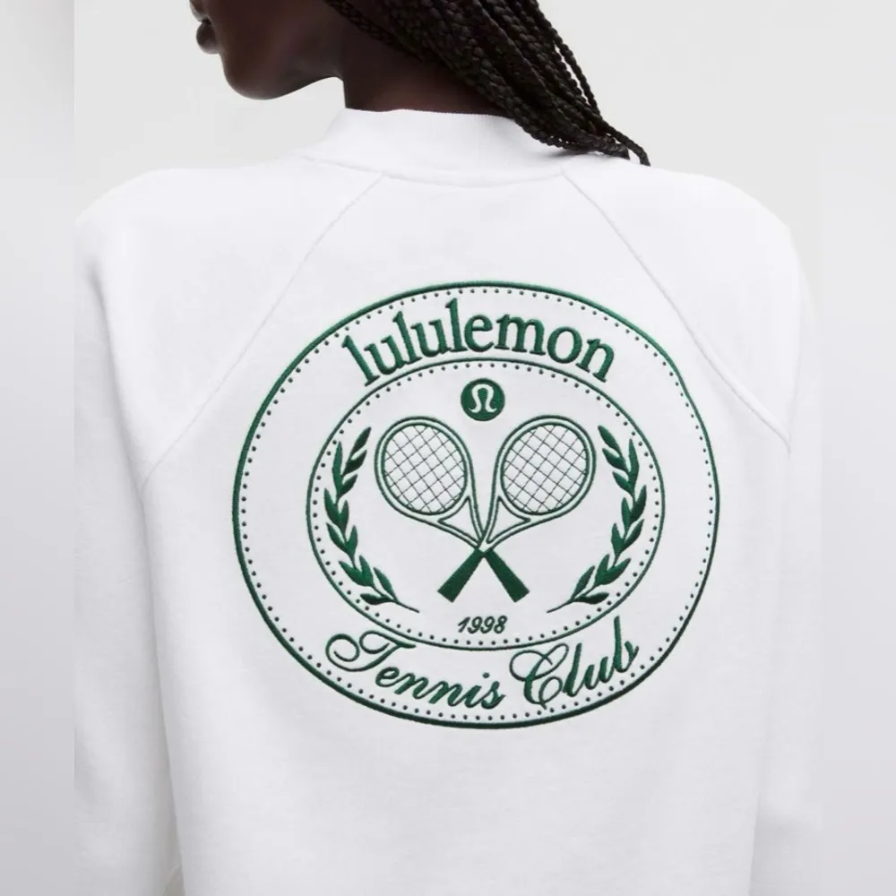 Lululemon NWT Cotton French Terry Crewneck Pullover Tennis Club White Alouette S - Image 5