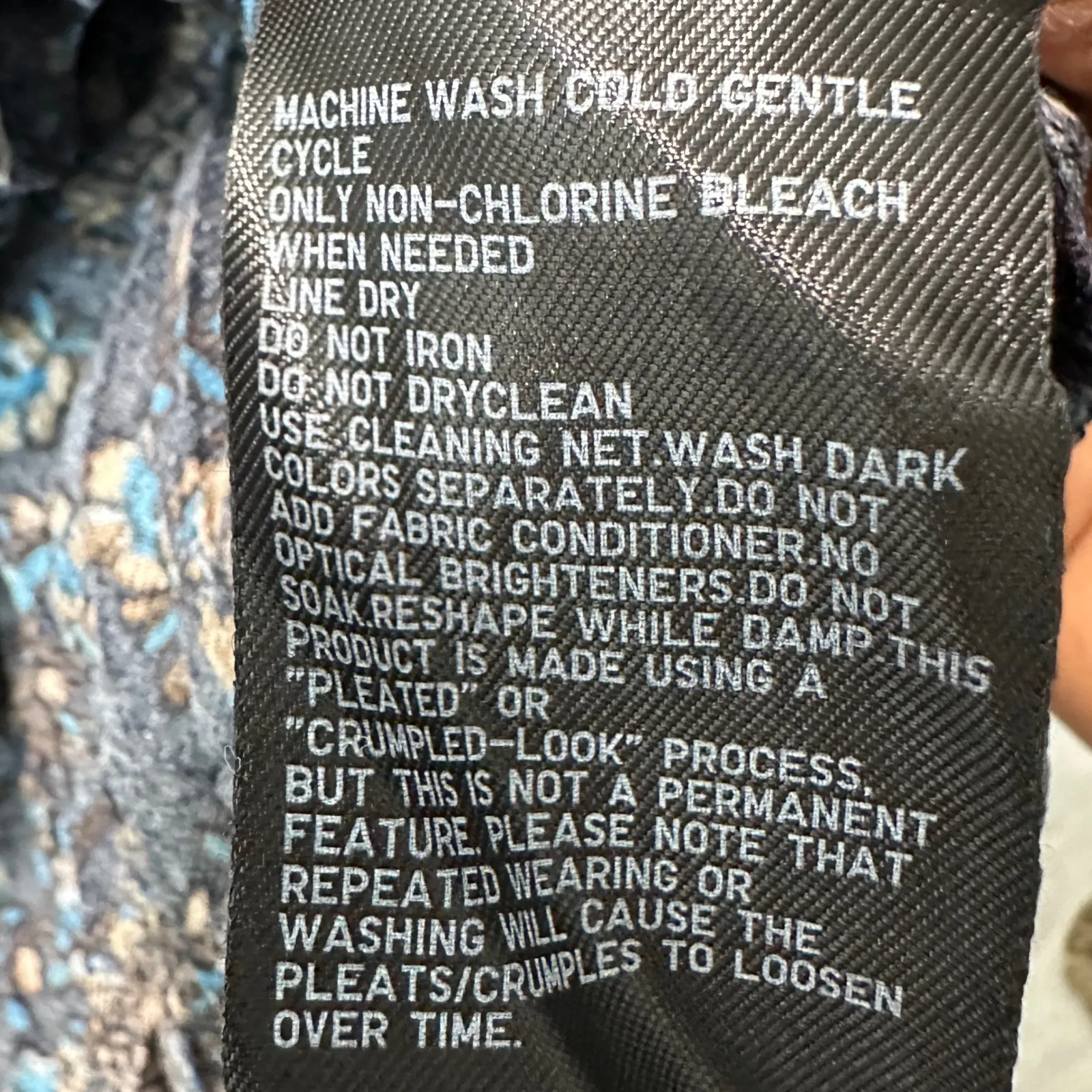 Ines de la Fressange x Uniqlo Womens Floral Crinkle Blouse Small Parisian Boho Black - Image 5