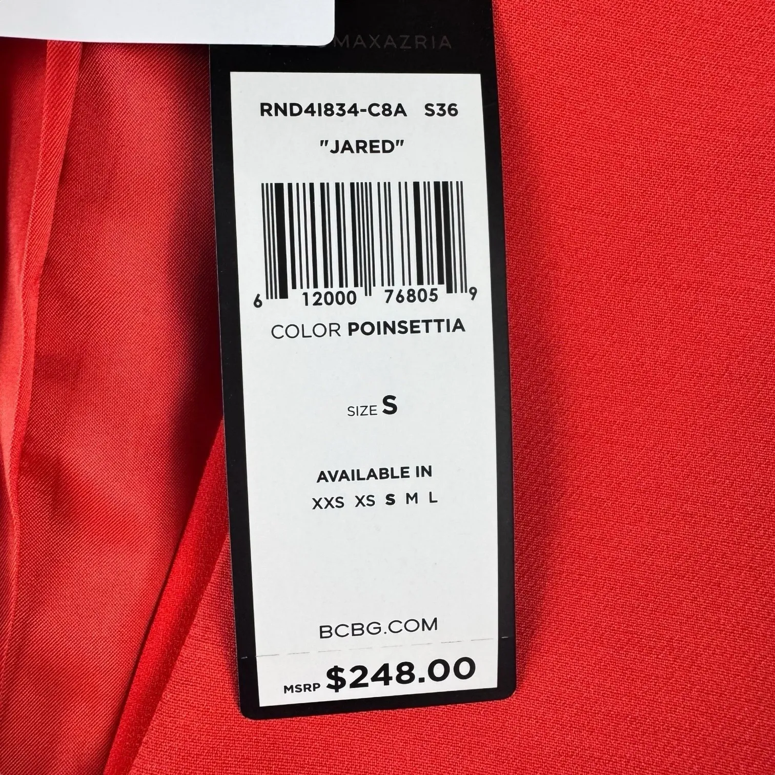 BCBGMAXAZRIA Jared Fringe Scarf Blazer‎ Vest Orange NWT Sz S - Image 5