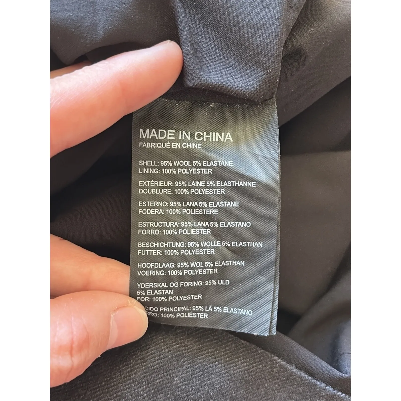 Club Monaco Charcoal Black Wool Blend Lined Jumper Overall Pocket Dress Womens 6 - Image 8