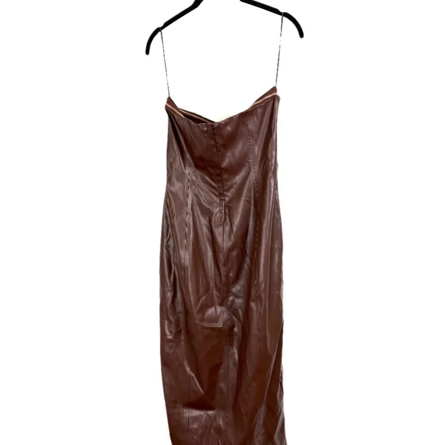 NEW CAMI NYC andres strapless midi dress in brown NWT small - Image 4