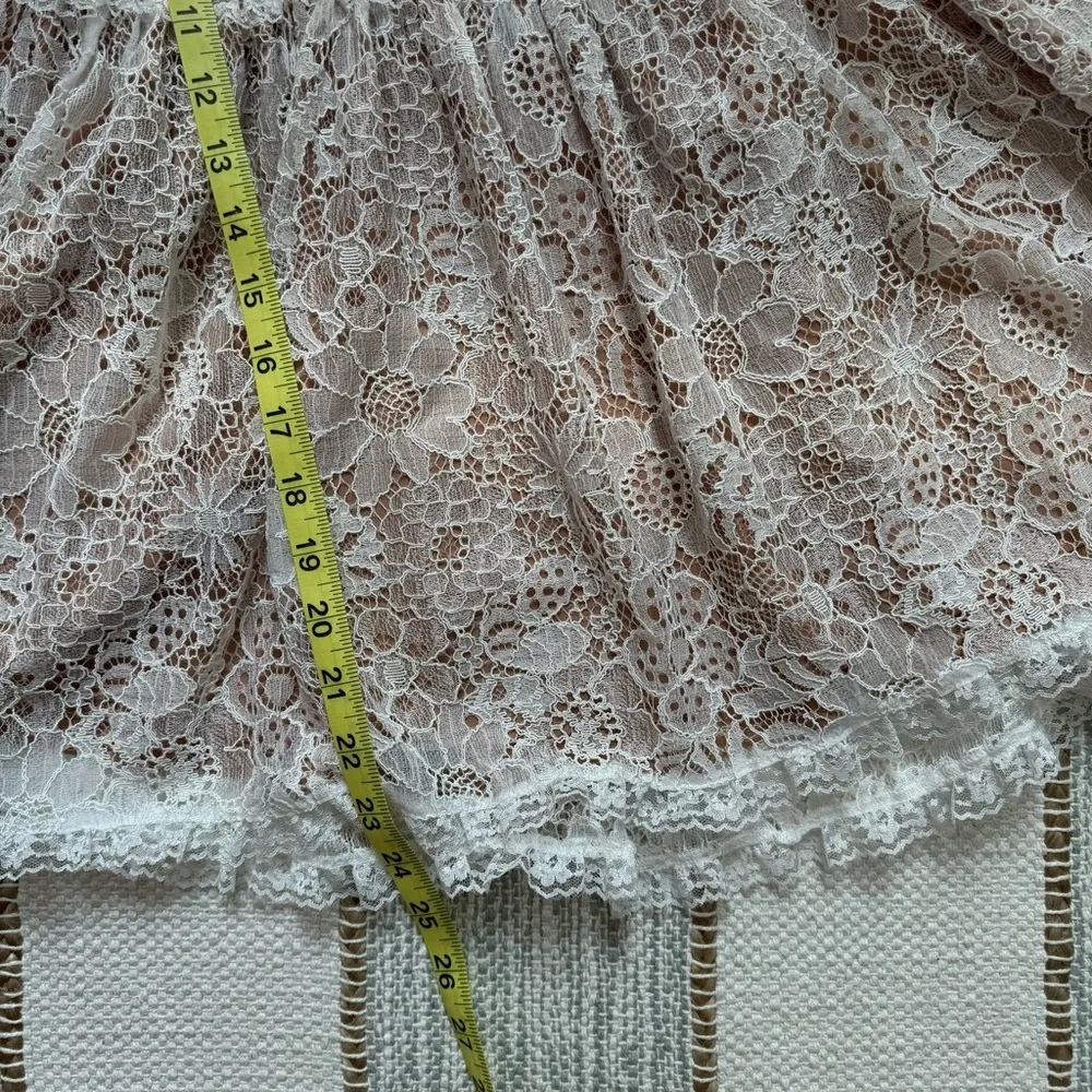 For Love & Lemons Jelena White Tan Lace Strapless Mini Dress Women’s Size Medium - Image 6