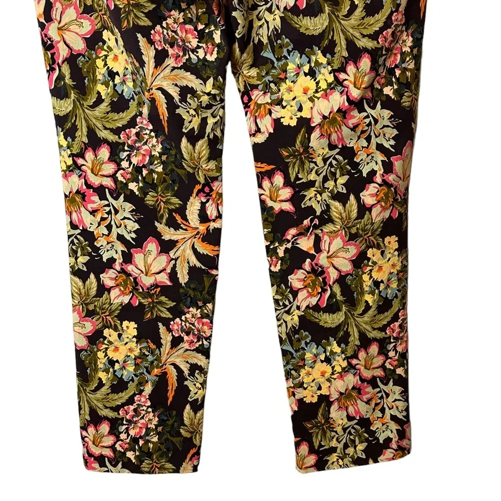 Soft Surroundings Skinny Pull On Floral Tapestry Skinny Crop Pants Medium 2EC21 - Image 5