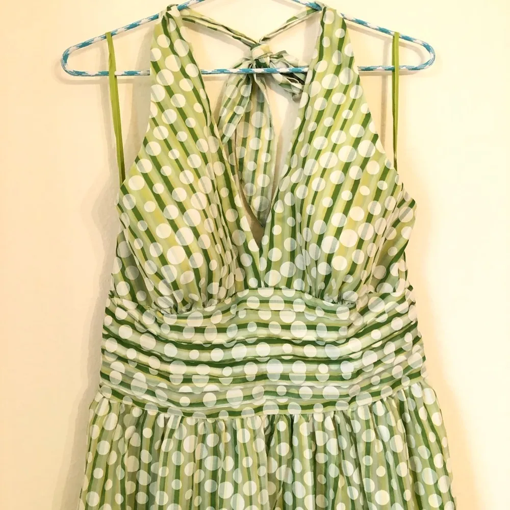 Signature by Robbie Bee Green Polka Dot Sun Dress 12 - Image 2