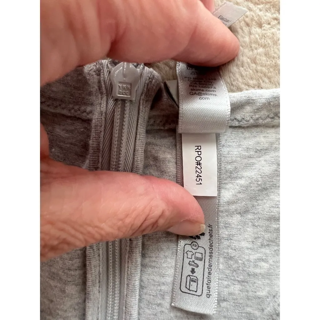 Skims Gray Sleeveless Womens Romper With Back Zipper Closure  L  90% Cotton 10% - Image 6