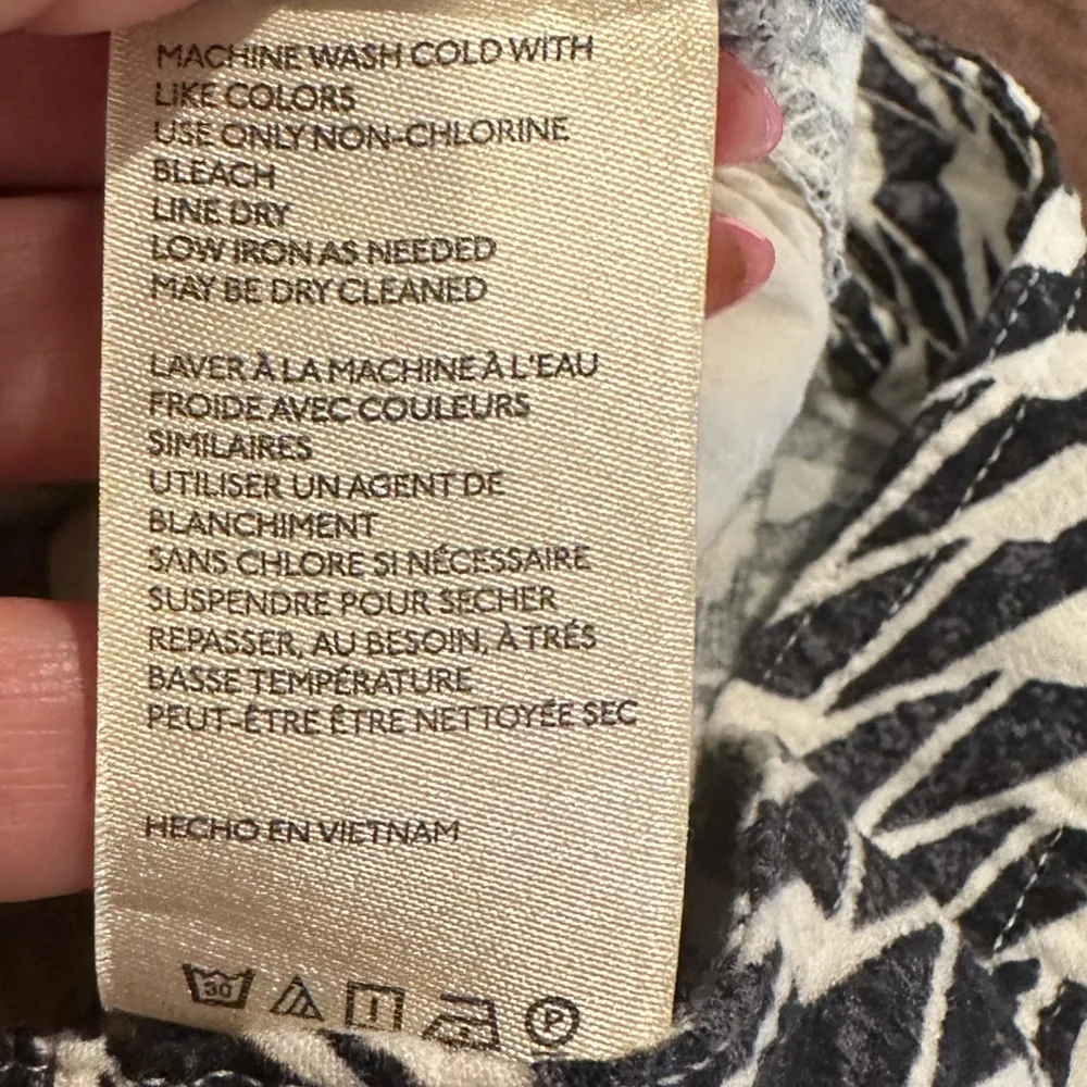 ANTHRO LINEN BLACK WHITE PRINT VISCOSE COMFY JOGGERS PANTS 2 - Image 10