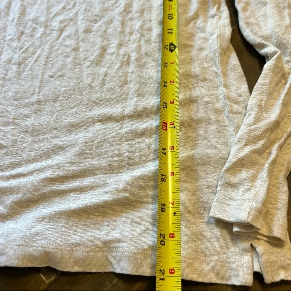 Country Road Linen Blend Long Sleeve Tee T-Shirt Cream XXS Minimalist Capsule - Image 5
