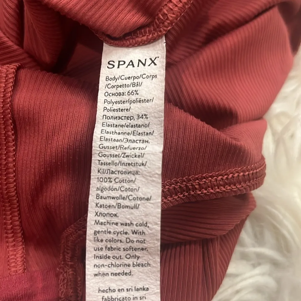 SPANX Suit Yourself ribbed stretch fitted mock neck thong  bodysuit L - Image 7