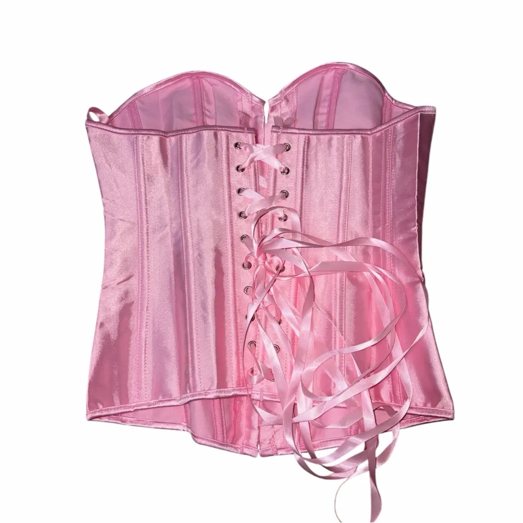 Amazon Blush Pink Strapless Corset Top - Image 3
