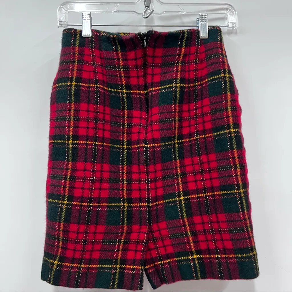 Vintage Jones New York Red Black yellow Plaid Mini Skirt size 6 - Image 8