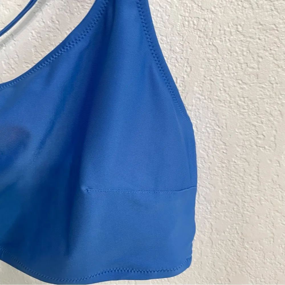 Aerie Womens Swim Bikini Top Bandeau Blue One Shoulder Strap Size XXL - Image 4