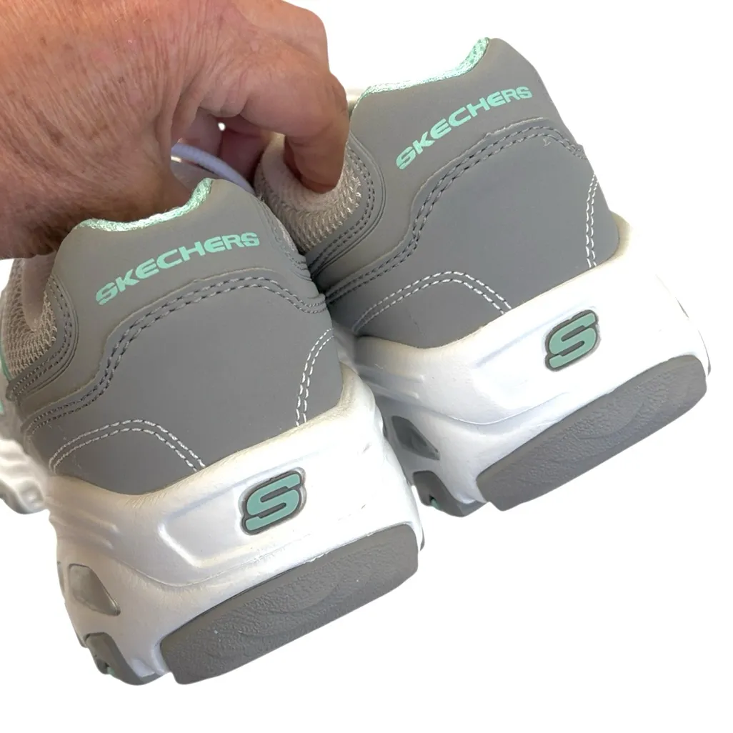 Like New Skechers D’Lites - Lifesaver Sneakers Grey Mint Size 10 - Image 7