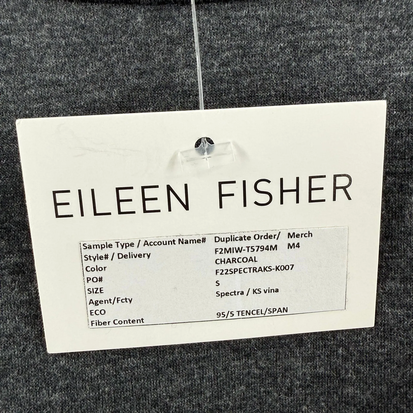 Eileen Fisher Top Women's Small NWT Sample Tencel Spandex Blend Charcoal Gray - Image 4