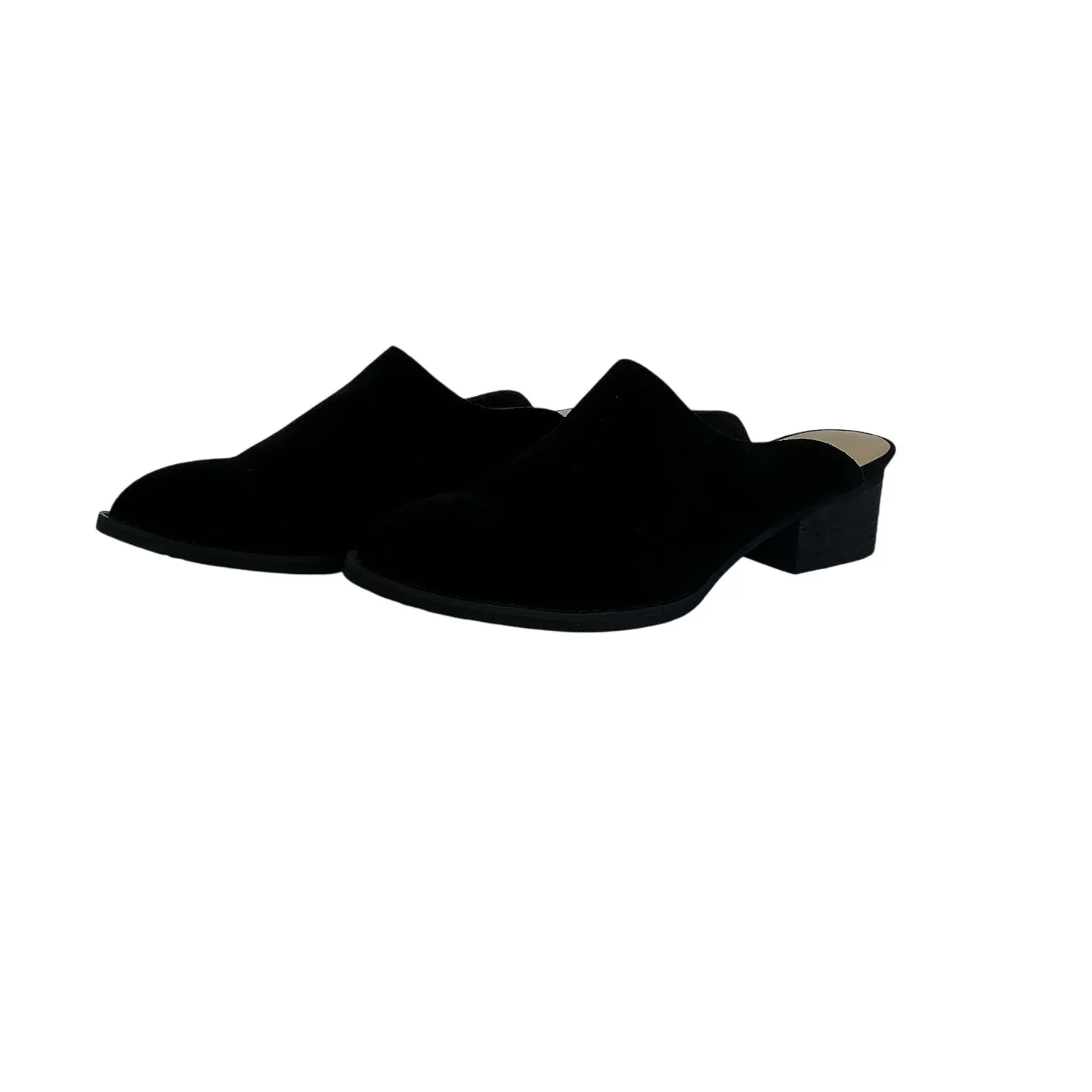 Sbicca Vintage Collection‎ Salem Black Suede Mules Women's Size 8 Leather Upper - Image 5