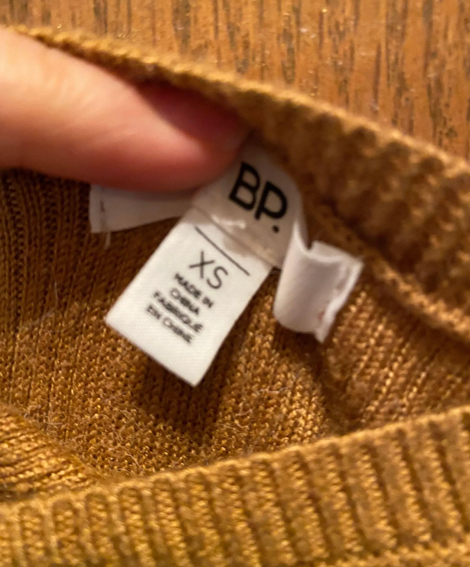 Tan Sweater With Blue Stripes - Image 2