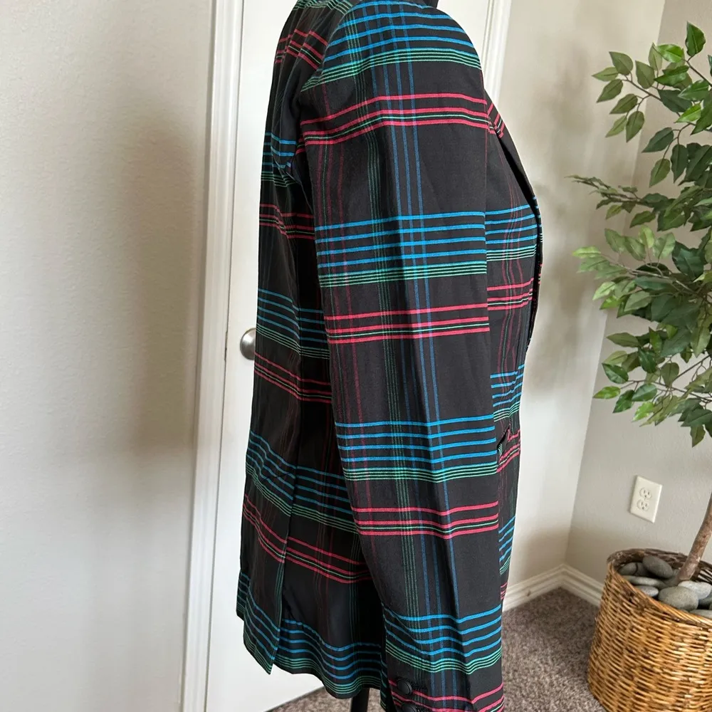 Cabi One Button Collared Jacket Plaid Multicolor - Image 2