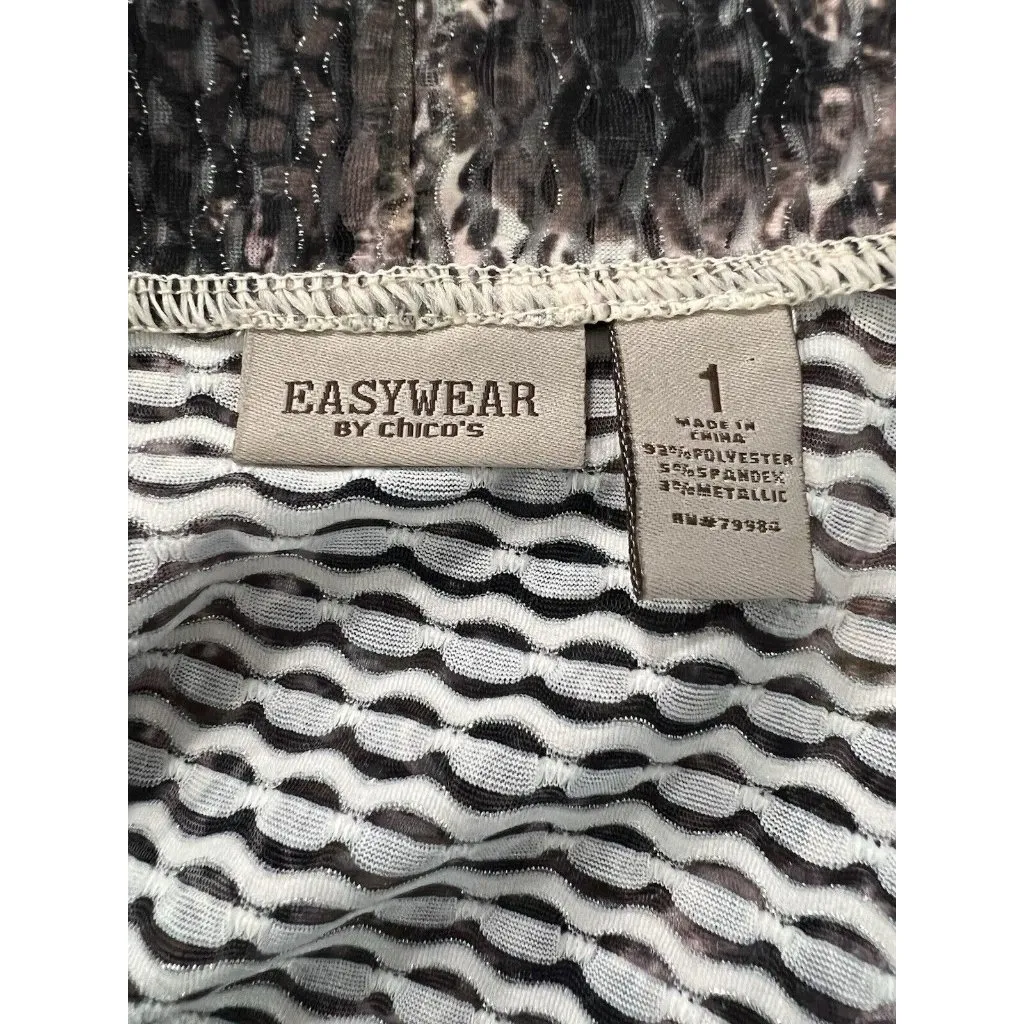 EASYWEAR BY CHICO'S LONG SLEEVE‎ COLORFUL OPEN FRONT CARDIGAN SIZE 1 City Womens - Image 8