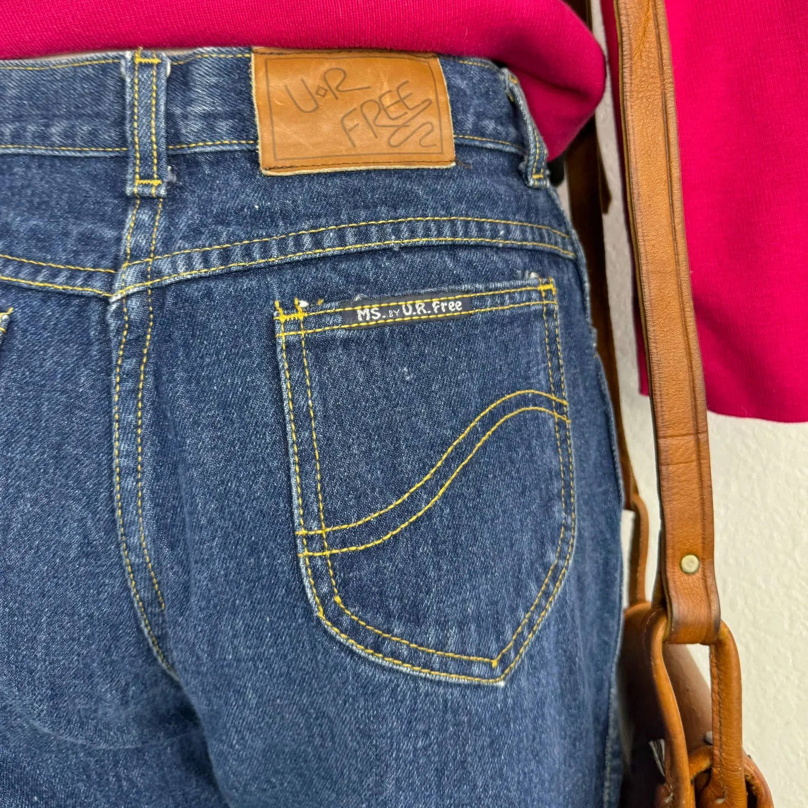 30” Waist Vintage High Rise Dark Wash Jeans MS. By U R Free Blue Size 10 - Image 4