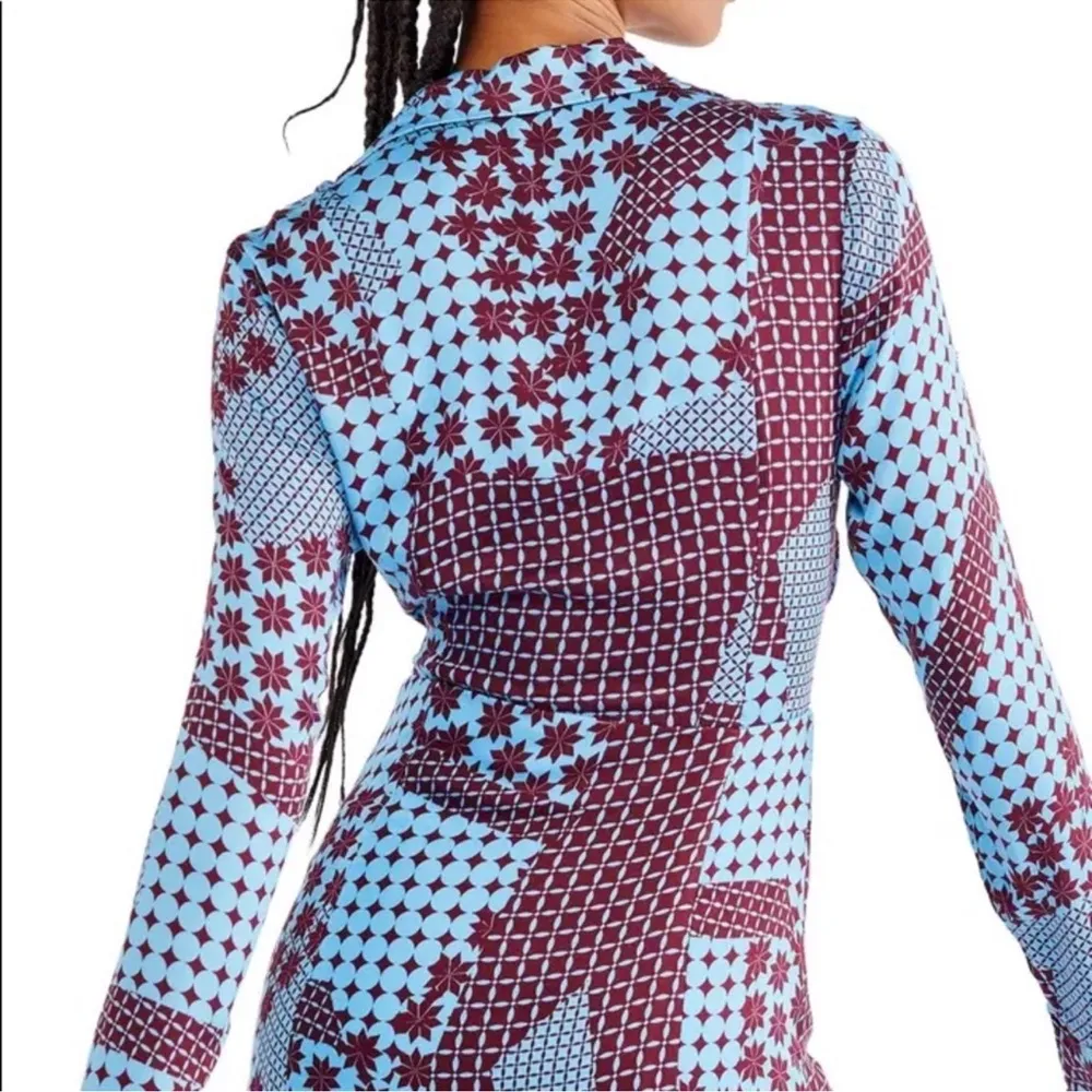 Free People x REVOLVE Women’s Miki Long Sleeve Blue Sea Combo Printed Mini Dress - Image 6