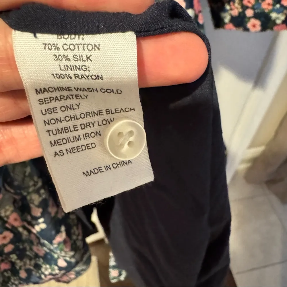 Trovata Birds of Paradis Yulia Floral Mini Long Sleeved Shirtdress | M Blue Size M - Image 6