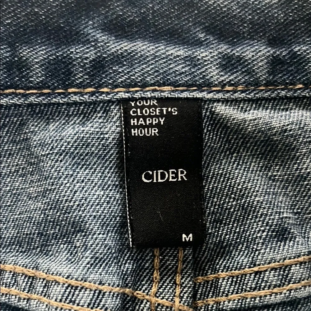 Cider  DENIM SOLID SPLIT MIDI SKIRT - Image 3