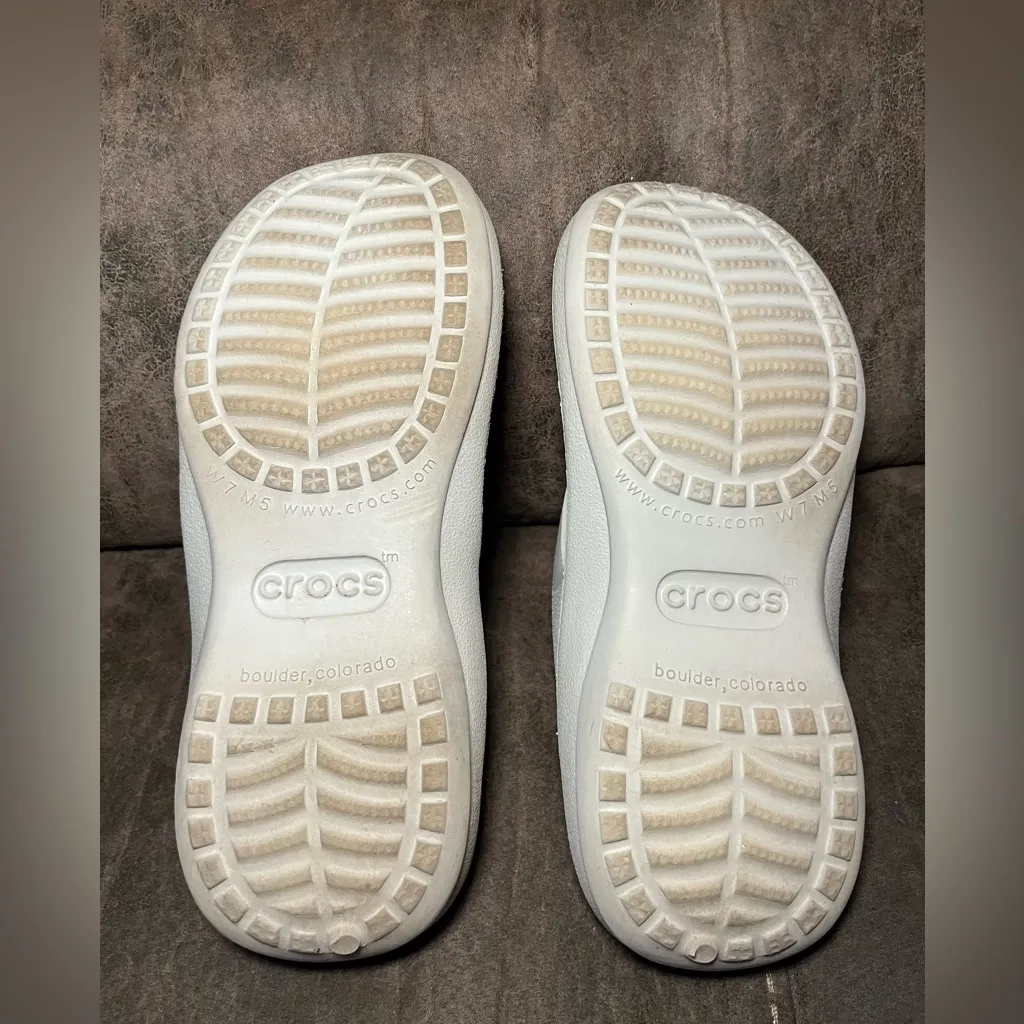 Crocs Athens Thong Sandals Pearl and Orange Women’s sz 7 - Image 5