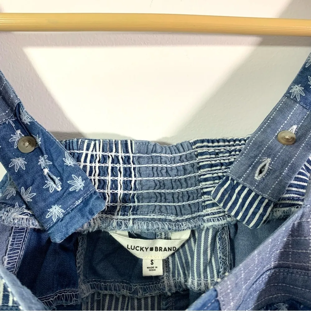 NWT Lucky Brand Highest Quality Patchwork Cannabis Leaf Denim Tank Top - Image 6