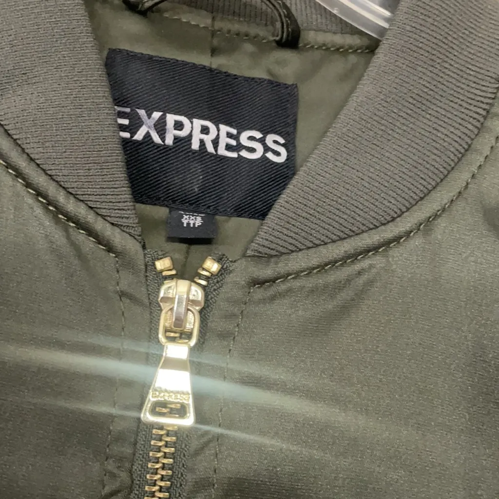 Express - Army Green Zip up Jacket - Image 4