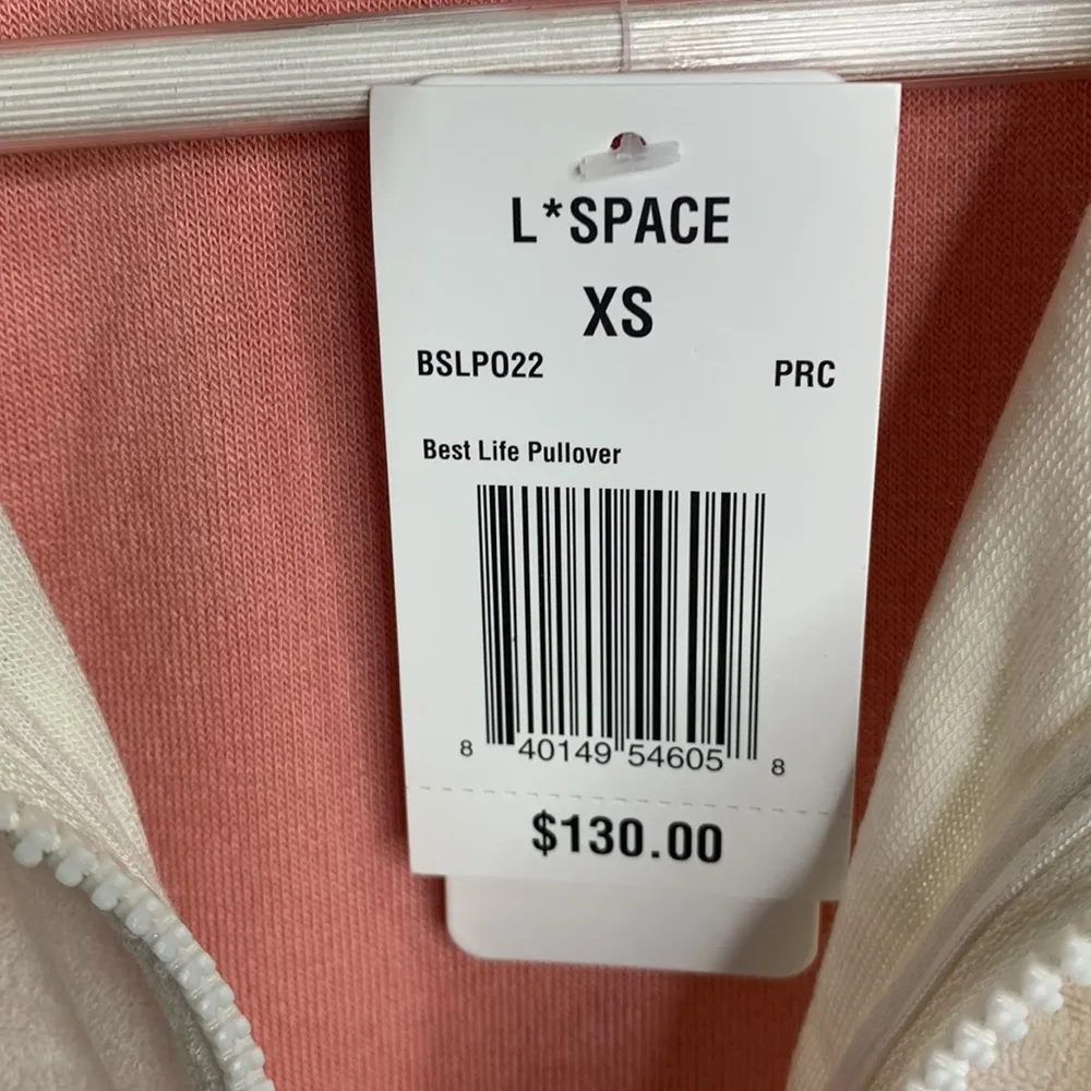 L*Space Best Life Crop Pullover Half Zip Pockets TerryCloth NEW W-328 Sz XS - Image 9