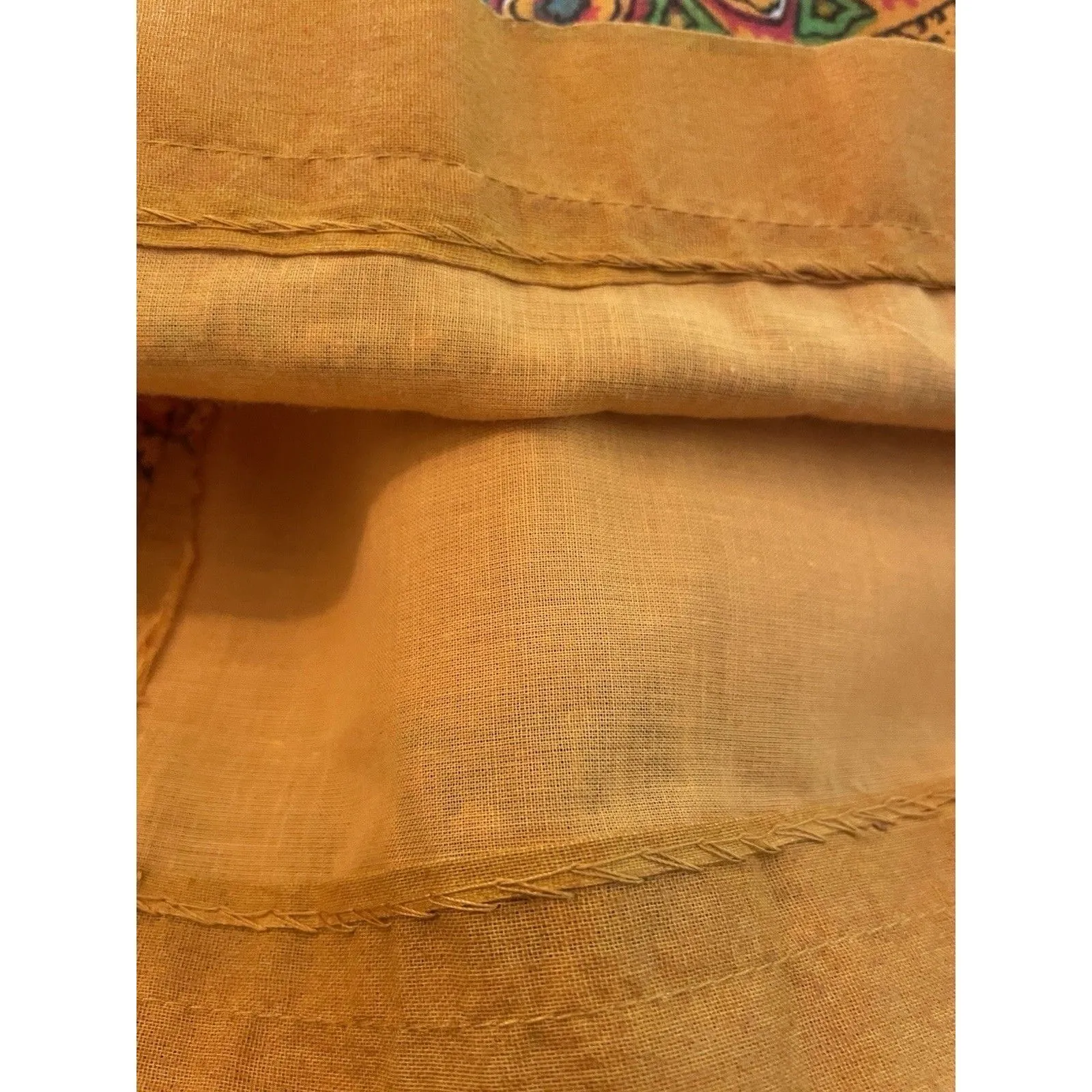 Vtg 70s Boho Tunic Dress Women’s M Multicolor Paisley Print Festival Mod Chic Yellow Size XS - Image 12