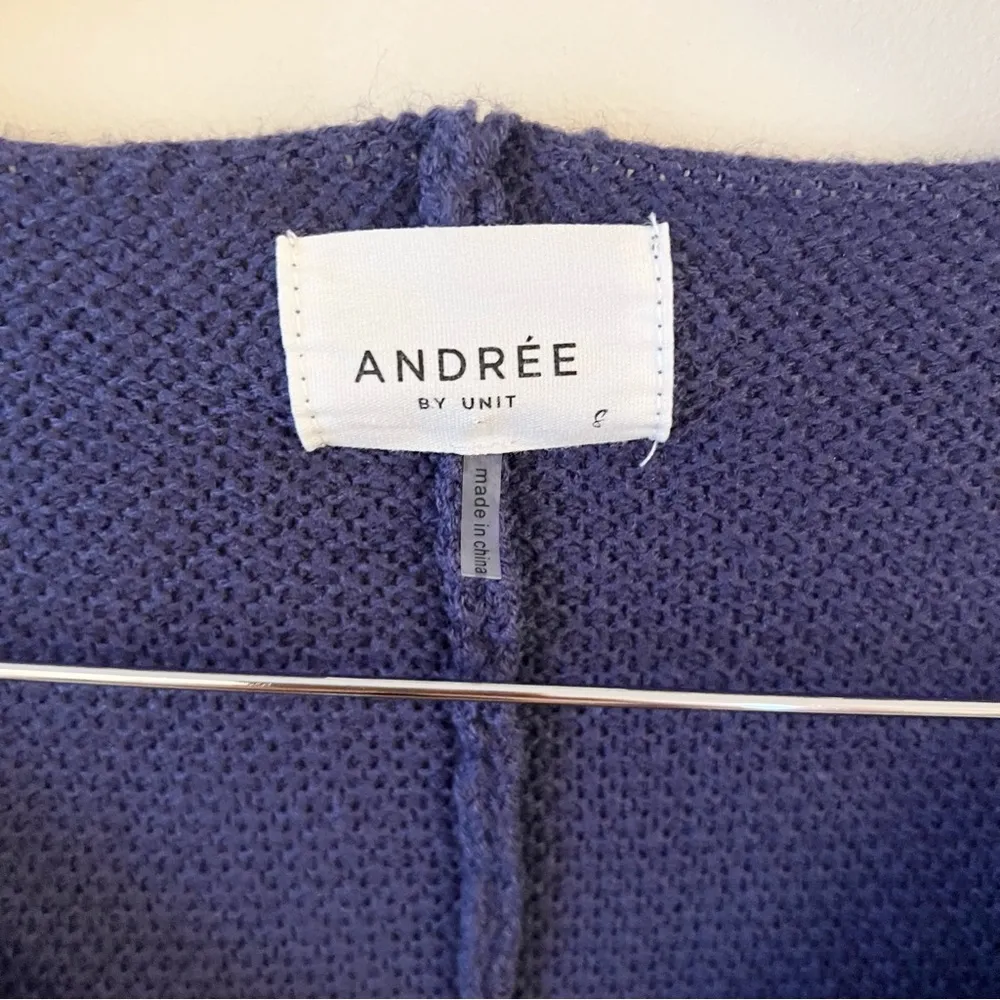 Andree by Unit Navy Blue Knit Round Neck Long Sleeve Pullover Size Small - Image 5