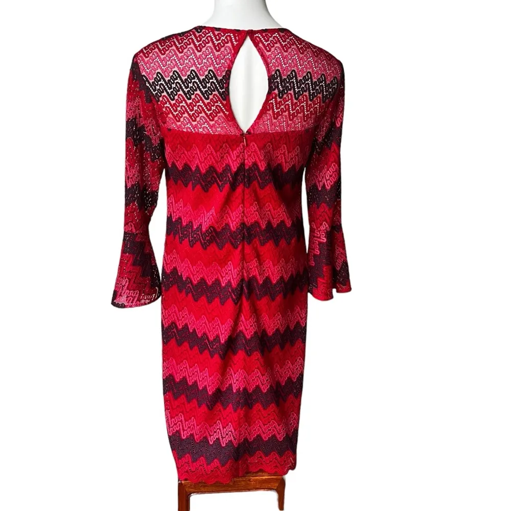 NWT, Trina Turk Lovey Bell Sleeve Illusion Dress, Sz 6 - Image 7