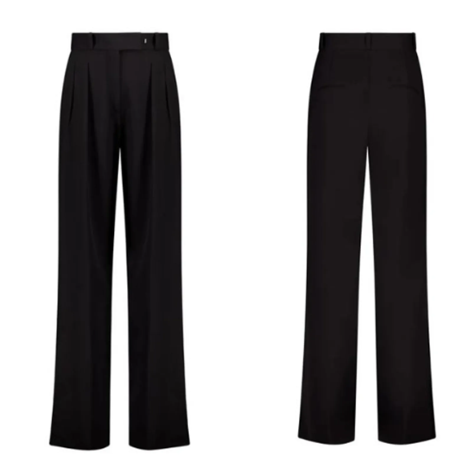 Maj'r The High Waisted Pleated Front Wide Leg Trouser Pants Black Women's Size 6 - Image 5