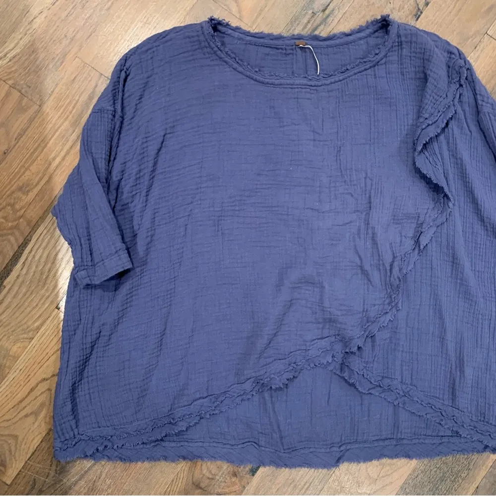 COPY -  All Set Gauze Layered Fringe Slouchy Relaxed Blouse Top Size… - Image 3