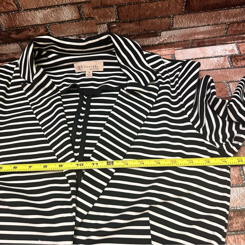Philosophy blazer jacket stripe black/white size M - Image 7