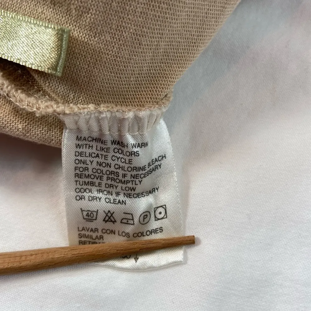 Elisabeth Liz Claiborne relaxed pants, cotton elastic waist, Vintage, size 10 12 Tan - Image 8