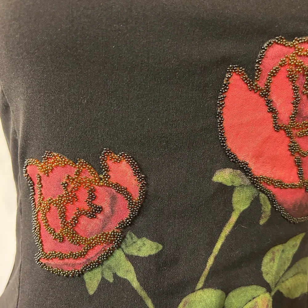 Trixxi Beaded Strapless Column Dress with Rose Design Size 9 - Image 3