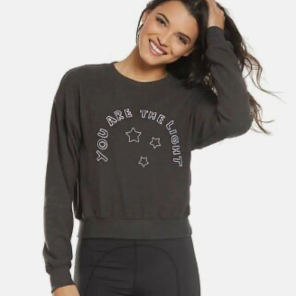 Spiritual Gangster Dark Gray The Light Malibu Crew Neck Sweater- Size XS - Image 2