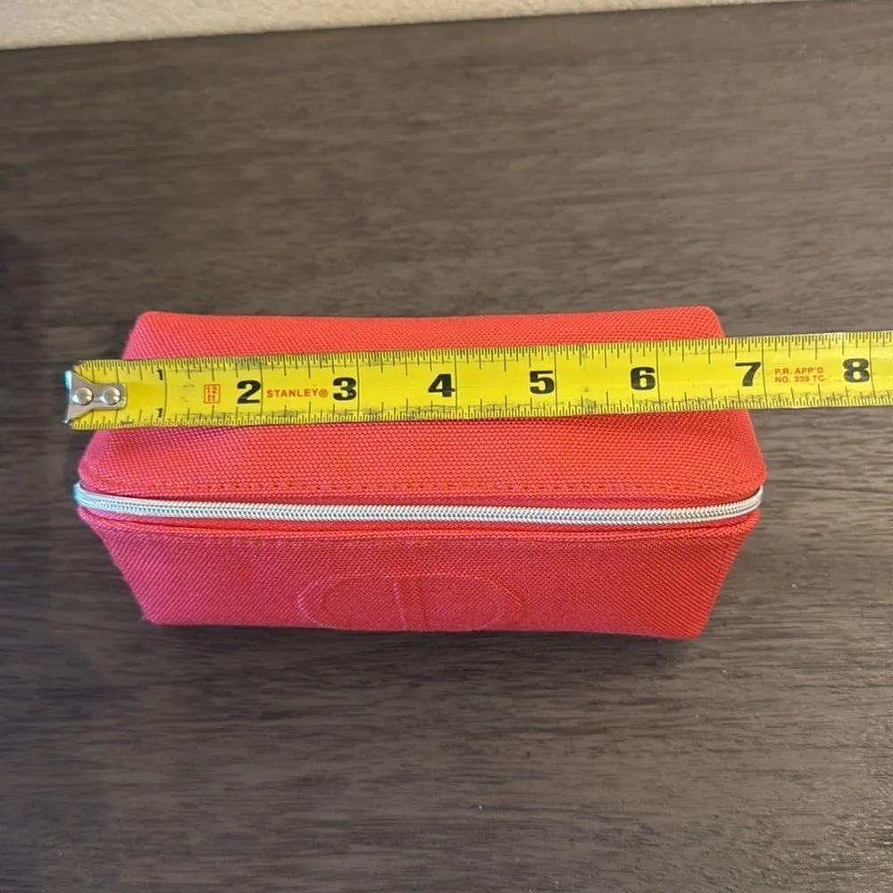 NWOT Dior Coral Canvas Travel‎ Cosmetic Vanity Case Makeup Jewelry Organizer D… - Image 6