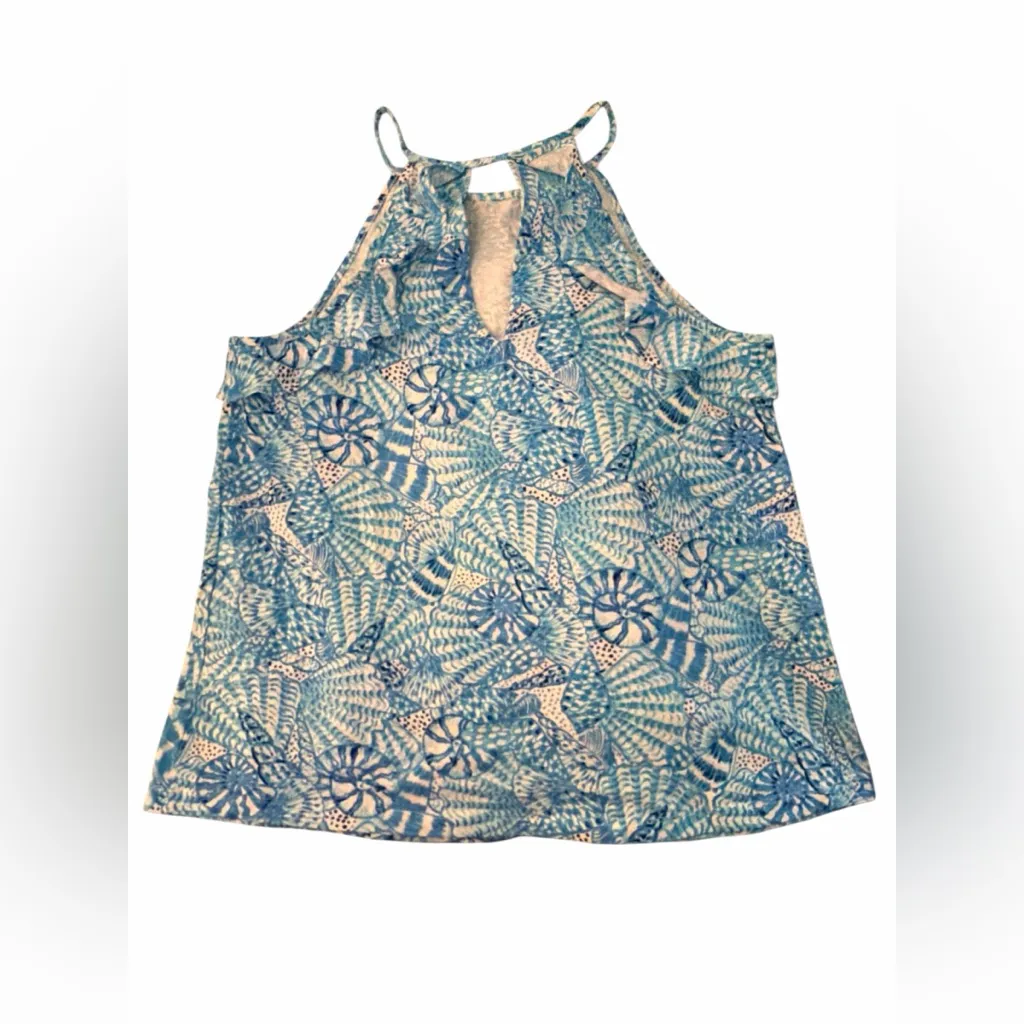 Lilly Pulitzer Billie halter top in the "Amalfi Blue By The Seashore" print NWOT - Image 3