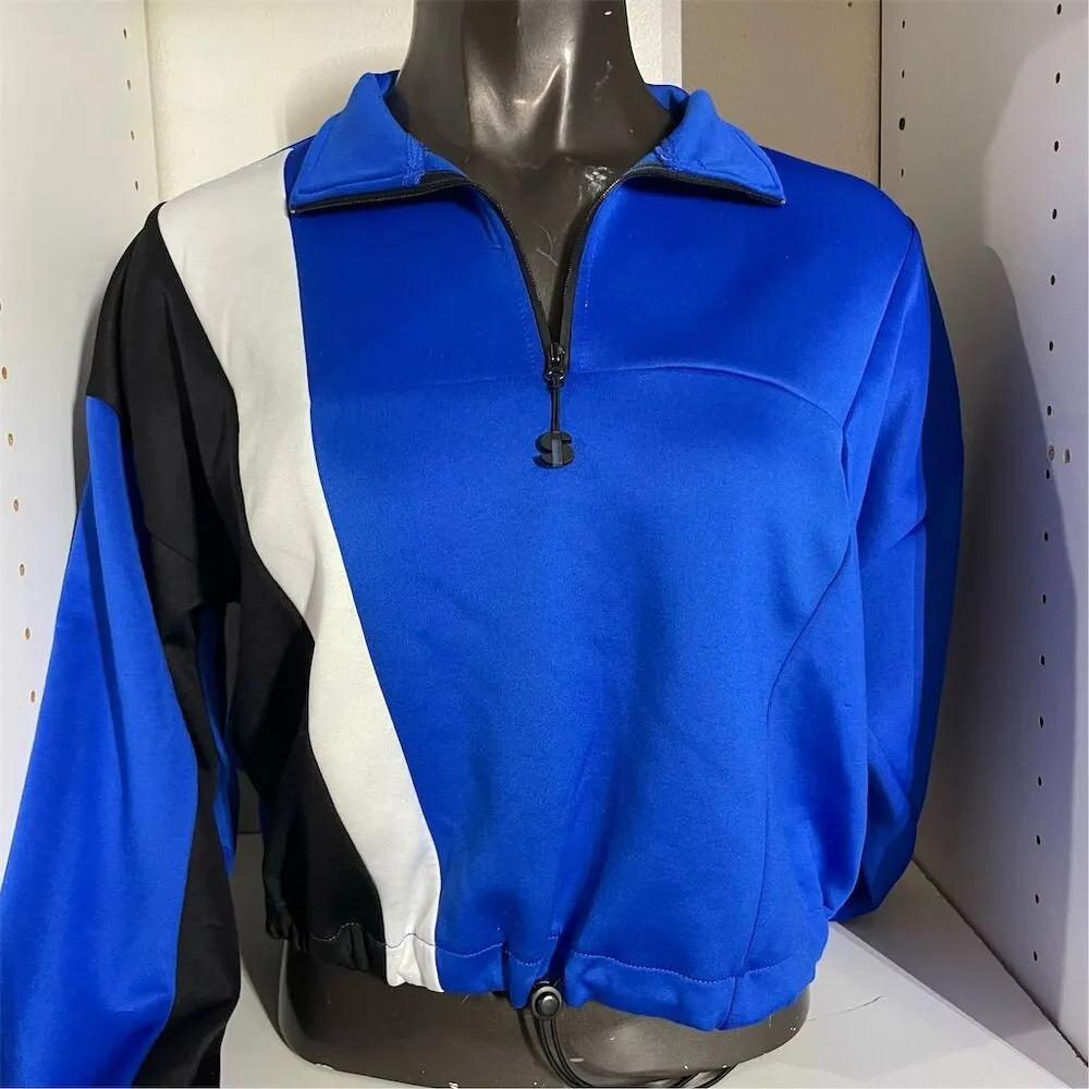 Sports Illustrated Women's Scuba Popover Crop Top Hoodie Multicolor Size M Blue Size M - Image 8