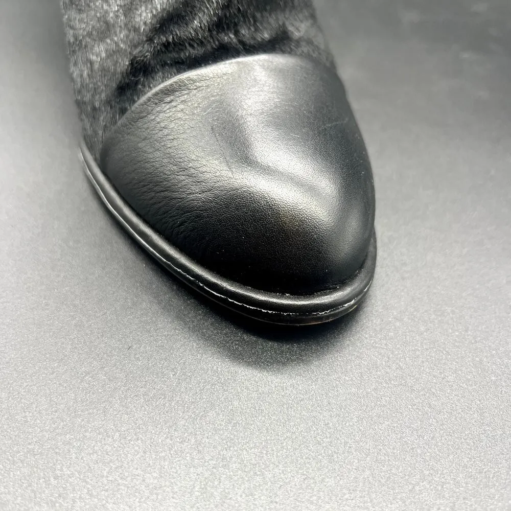 Anthropologie Klub Nico Pony Calf Hair Heeled Bootie Leather Western Black SZ 8 - Image 4