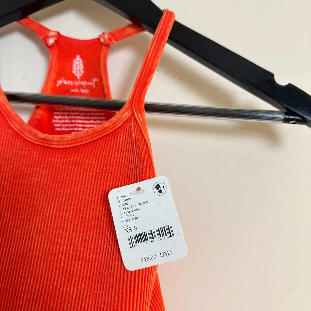 FREE PEOPLE Movement Happiness Runs Long Crop Tank in Orange Size X - Image 5