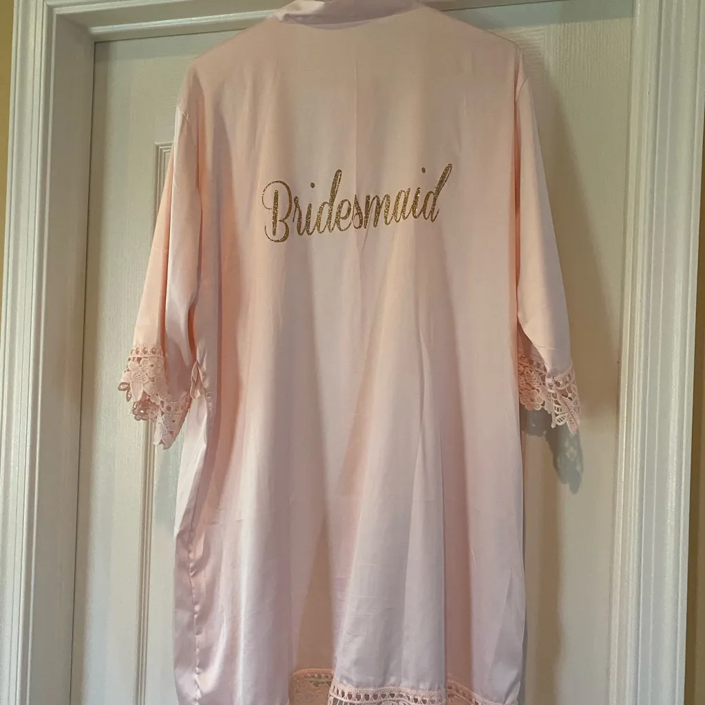 Satin Bridesmaid Soft Pink Bridal Party Robe Size undefined - Image 7