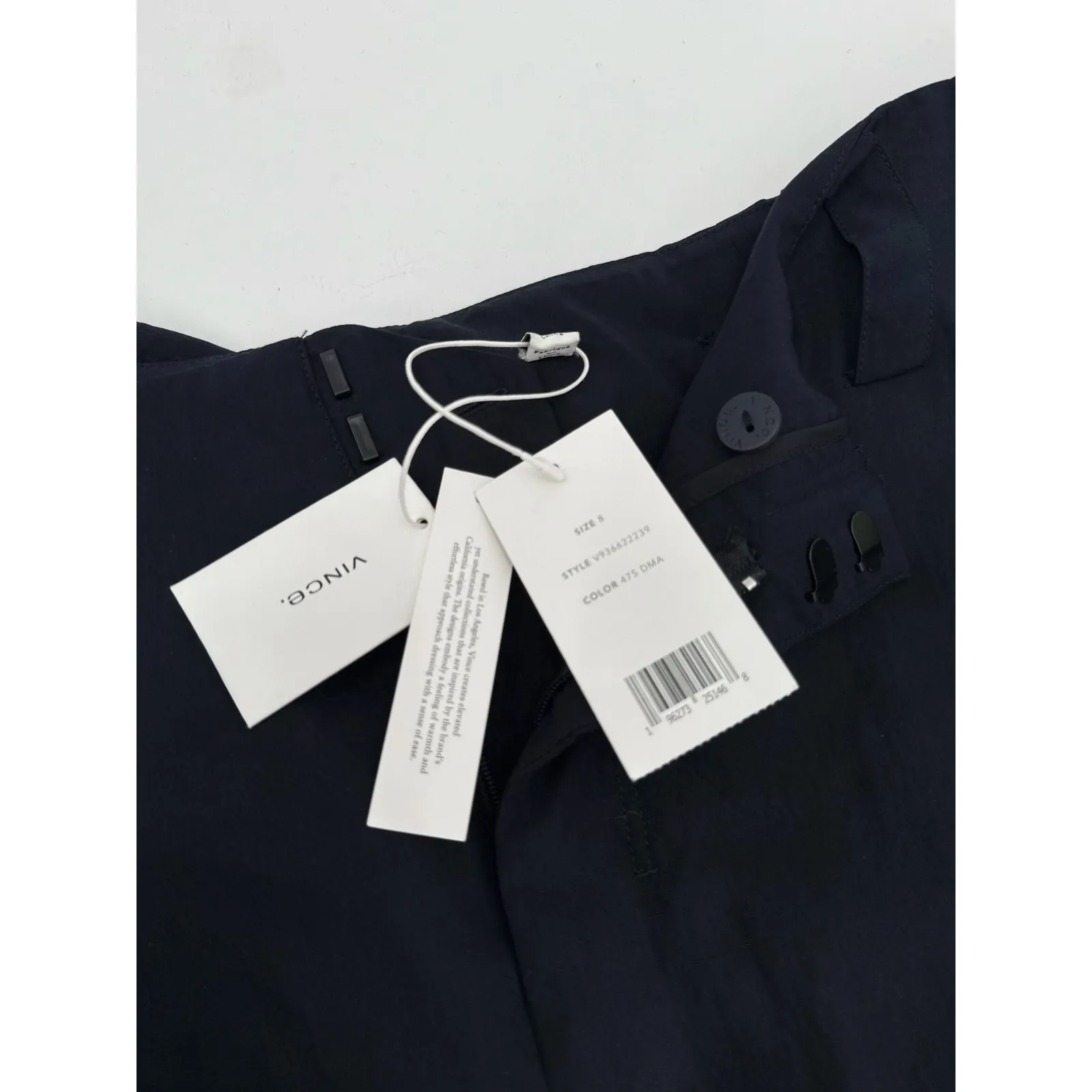 VINCE Pants Size 8 Seamed Fluid Navy Dark Marina NWT Designer Luxury Lightweight - Image 6